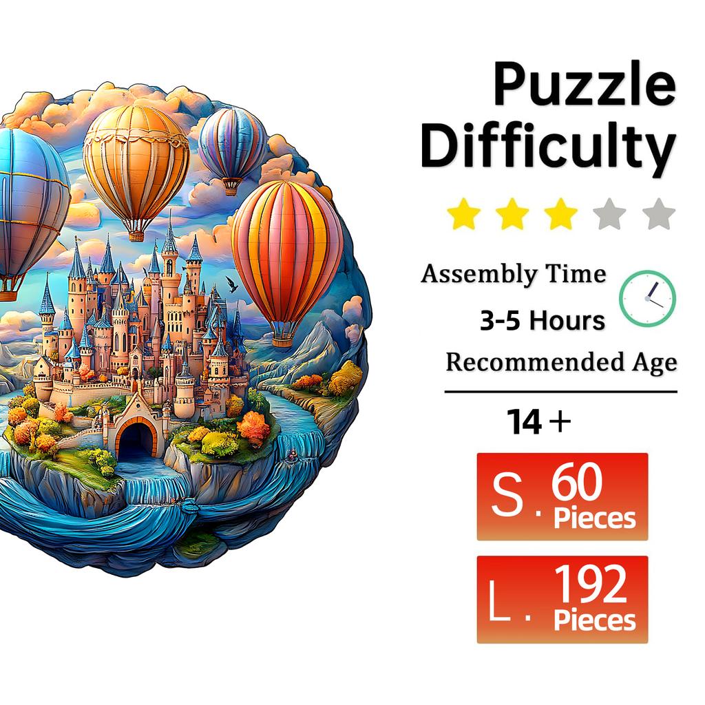 Holzpuzzle für Erwachsene - Traumschloss Puzzle, Holzpuzzles in einzigartiger Form, Moderne Kunst Heimdeko, Gute Geschenkidee