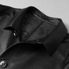 Autumn and Winter New Men's Genuine Leather Jacket Men's Mid-length Cowhide Leather Jacket Lapel Jacket Business Men's Wear