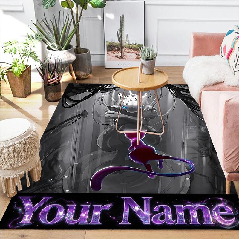 Custom 1Pc Dark Fantasy Custom Silhouette Flannel Personalized Rug Non Slip Floor Mat Soft Carpet for Living Bedroom Office Home Decor Gift
