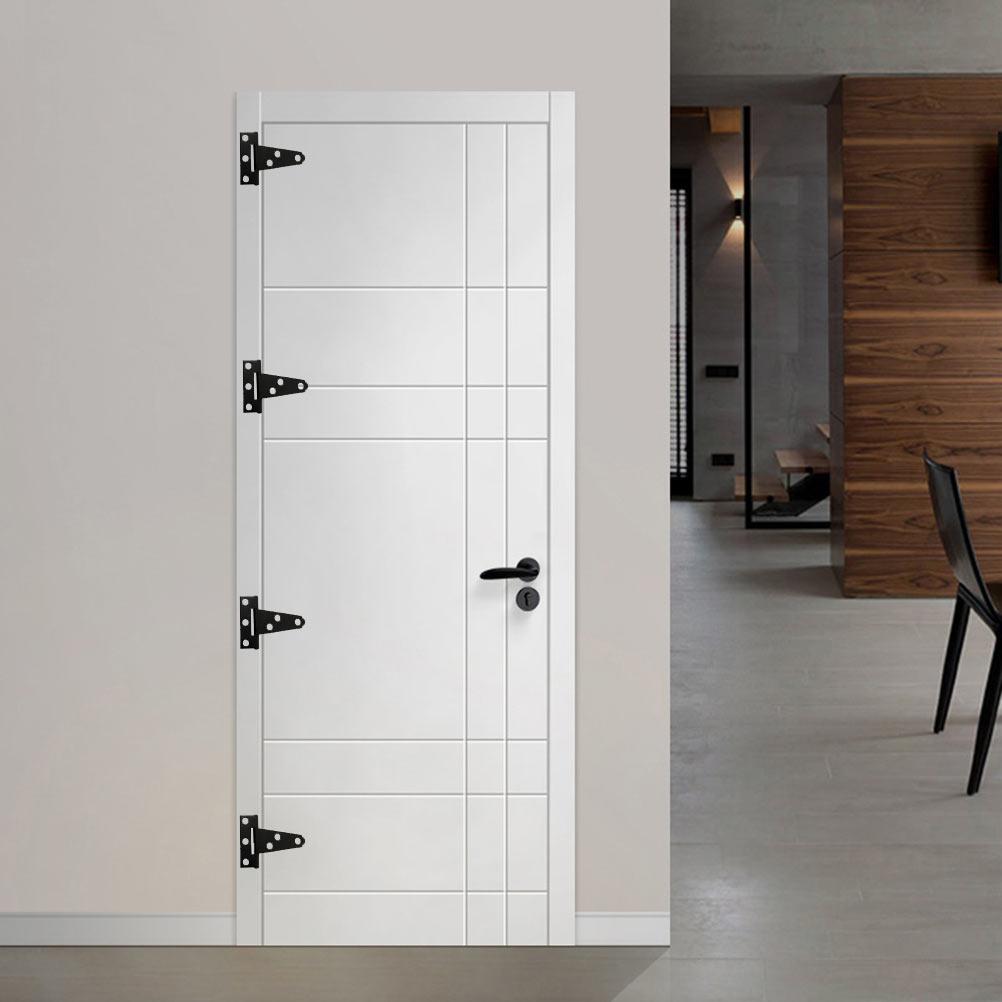 6 Pcs T-hinge Decor Carbon Steel Hinges Door Lock Accessory T-shaped Vintage Home Replacement Furniture Concealed Gate Supply