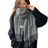 Autumn and Winter New Tassel Thousand Bird Grid Scarf Winter Women's Versatile Scarf Warm Shawl