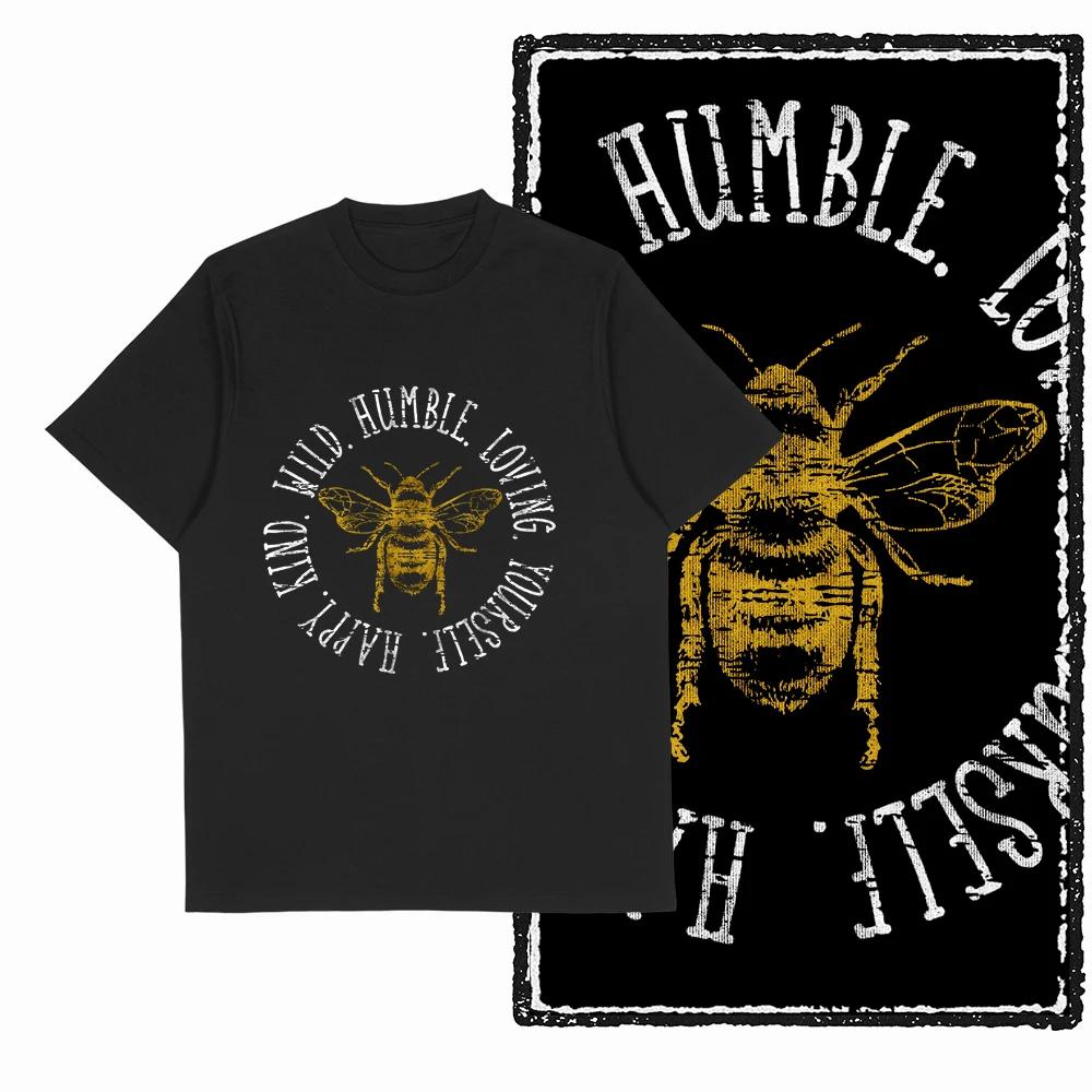 2025 100 Cotton Funny Cool Bee Print Pattern Mens Tshirt Tide Cool Plus Size Mens Novel Tshirt