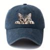 Cartoon Cat Pattern Retro Baseball Cap Outdoor Lightweight Duckbill Cap Travel Camping Fishing Truck Driver Father Duckbill Cap