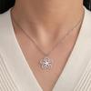 Lucktune Sakura Flower Pendant Necklace Stainless Steel Clavicle Chain Necklace for Women Fashion Choker Jewelry Gift Wholesale