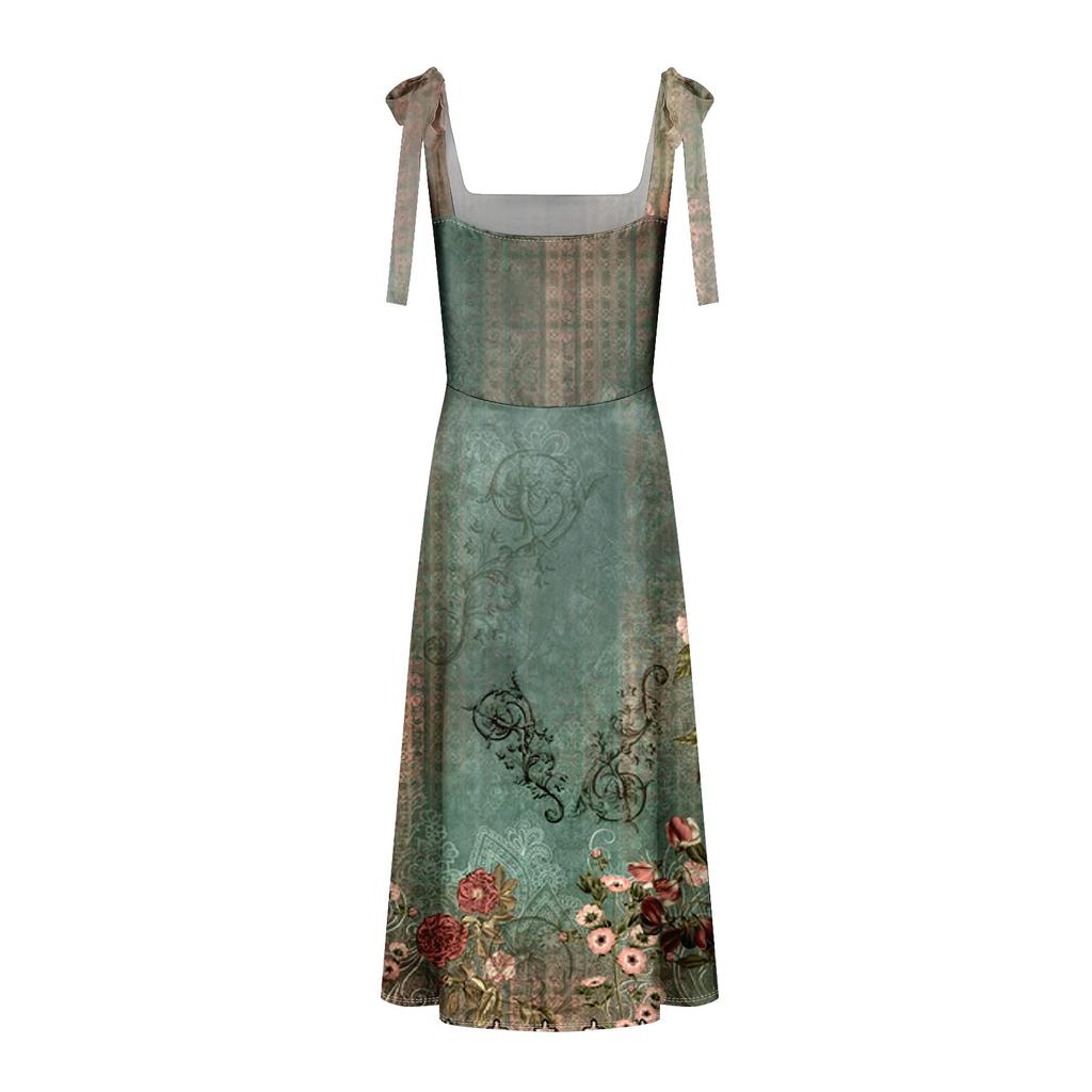 Women's Summer Fashion Tank Dress A-Line Sleeveless Casual Floral/Solid Pocket Dress