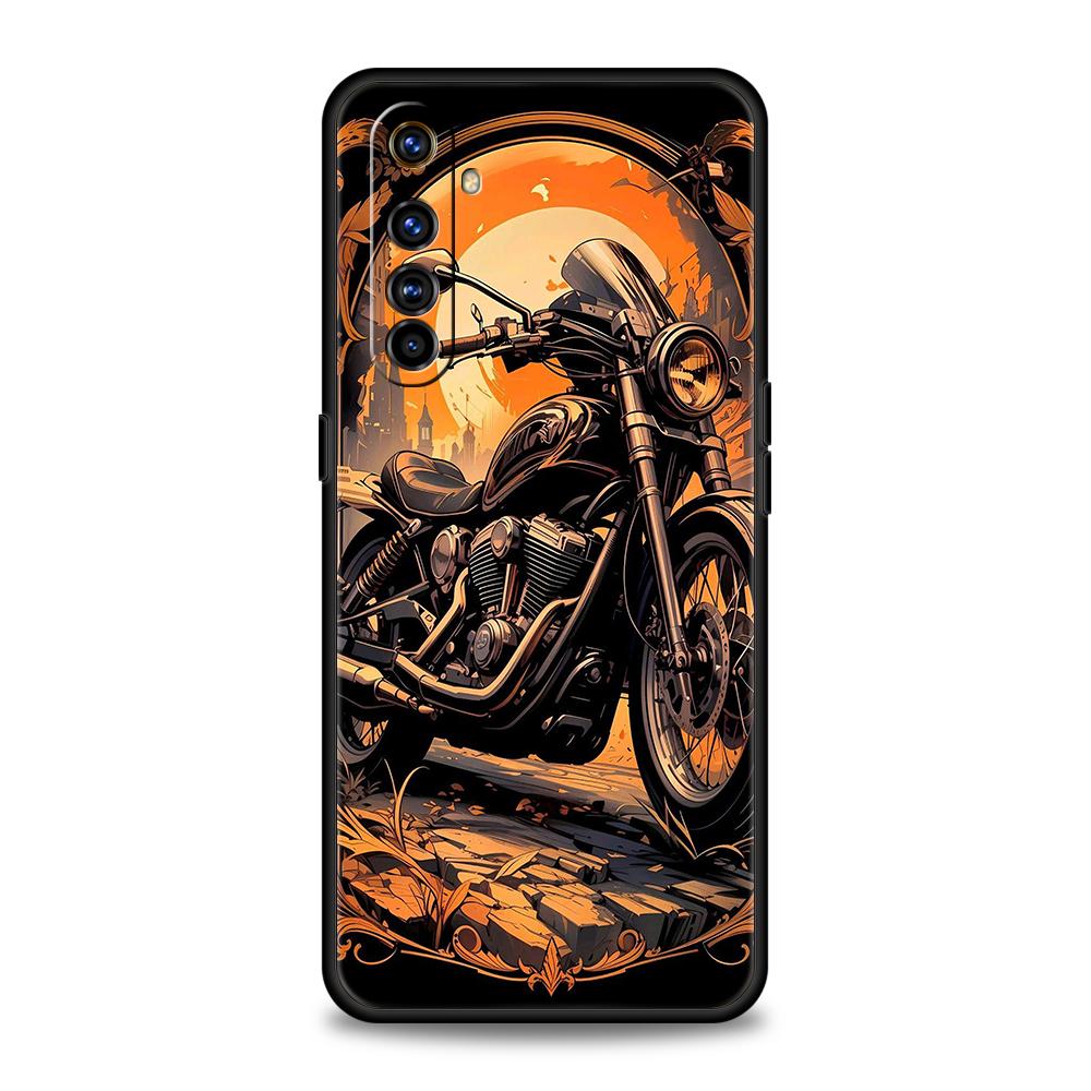 

Phone Case For Oppo A17 A31 A54 A57 A78 A79 A80 A98 Find X5 X6 Reno 10 11 12 13 F Pro Soft TPU Colors Vintage Motorcycle Painted Oppo A17