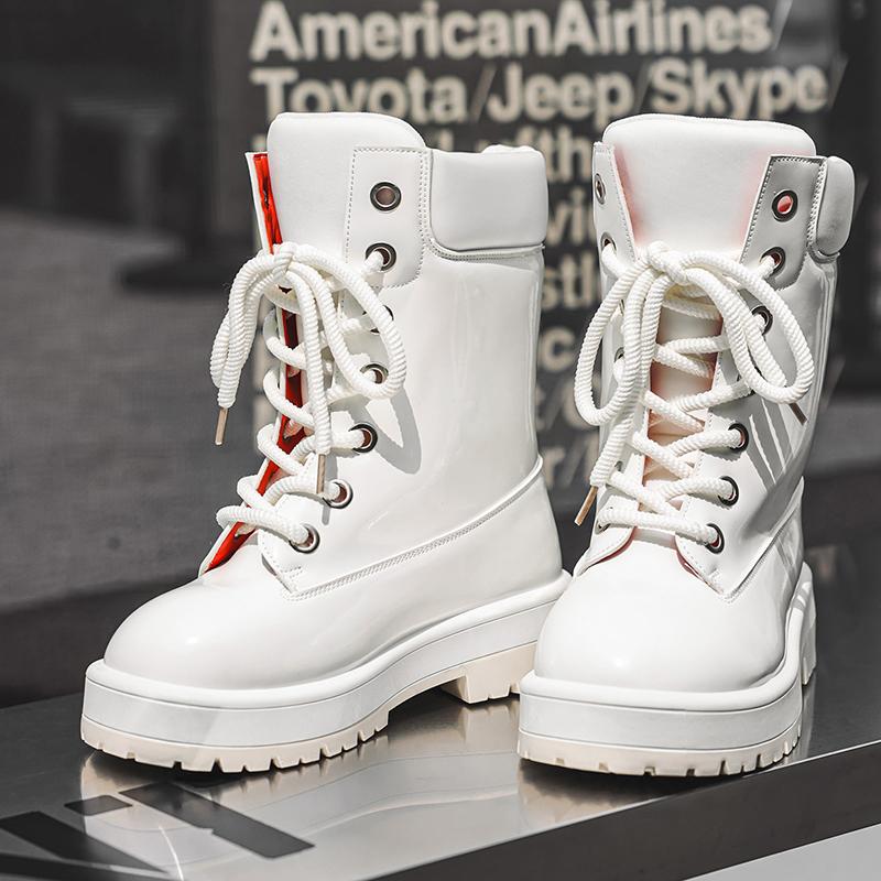 

Мужская мода уличный стиль высокие ботинки персонализированные и универсальные наряды для свиданий 39