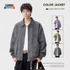 Men's Minimalist Lapel Zip-Up Windbreaker Jacket