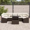 VidaXL Ensemble de Canapés de Jardin 8 Pièces avec Coussins Marron en Rattan Poly 3357691
