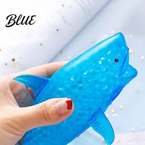 Shark Stress Toy Bead-Filled Squeeze Relief Blue Dolphin Sensory Kids Reliever Soft Ball Simulation Sea Animal Pinch Fidget Relaxation Hand
