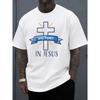 European Sizes Victory In Cross Tee Men's T Shirts White Limited Edition Elegantly Wearable Year-Round Breathable Fabric, Crew Neck