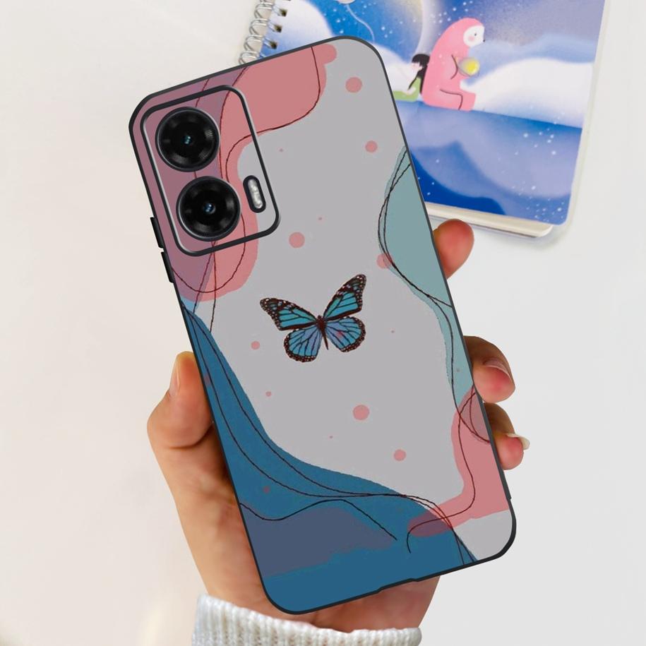 For Motorola Moto G35 5G Case Popular Flower Butterfly Soft Silicone TPU Matte Cover For Moto G35 2024 G 35 MotoG35 Phone Shells