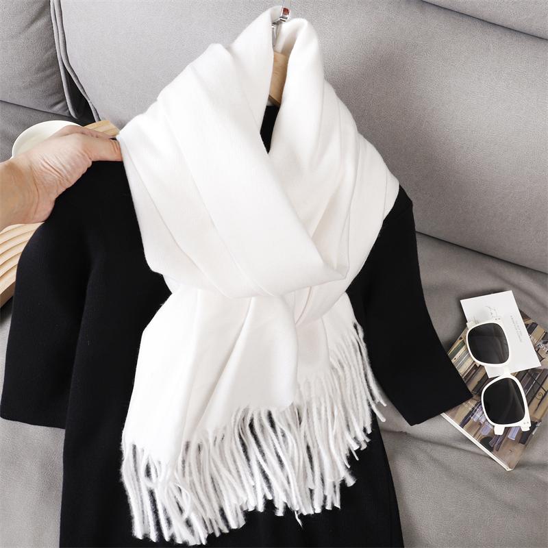 New 29 Color Winter Scarf For Women Long Warm Cashmere Scarves Solid Lady Shawl Wrap Hijab Female Pashmina Bandana Head Scarfs