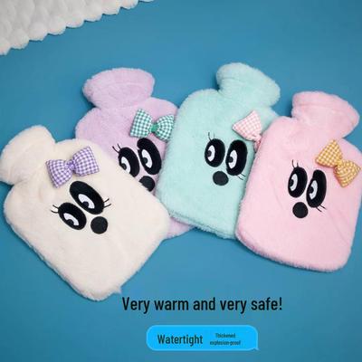 Large Capacity Cartoon Plush Hot Water Bottle - Explosion-Proof Hand, Foot, and Belly Warmer for Winter