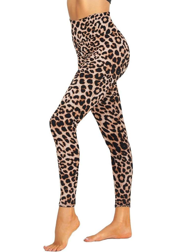 Leopard Print High-Waisted Yoga Leggings for Women