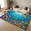 Fish Ocean Theme Soft Crystal Velvet Rug Custom Name & Text Print Non Slip Floor Rug for Bedroom Living Room