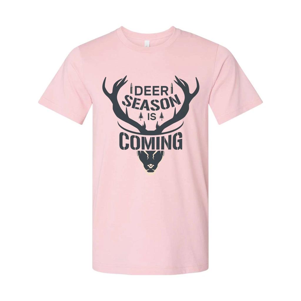 Deer Season Is Coming Graphic Deer Antler Head Unisex Hunting T Shirt For Outdoo