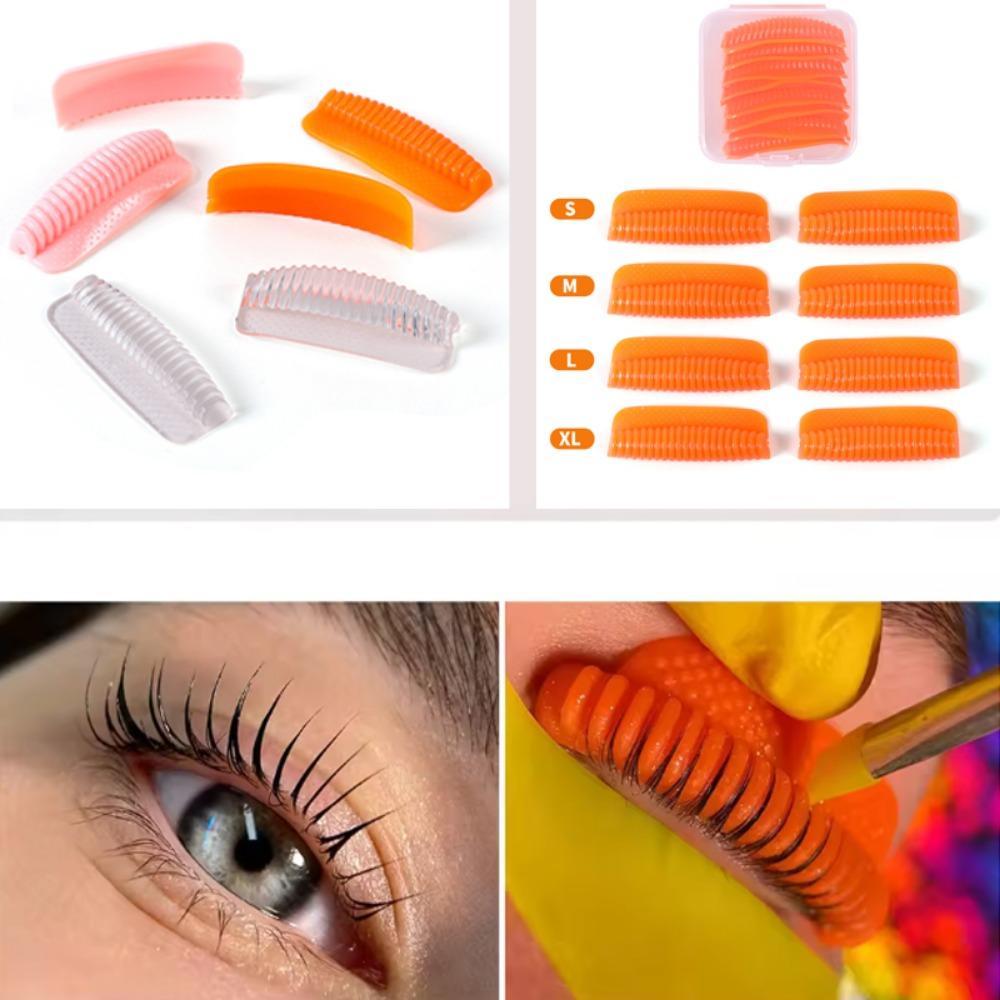 New 4Sizes 4Pairs Lash Lift Rods New No Glue Eyelash Lifting Shield Self Sticky Lash Lift Pads Reusable Soft Eyelash Perm Curler
