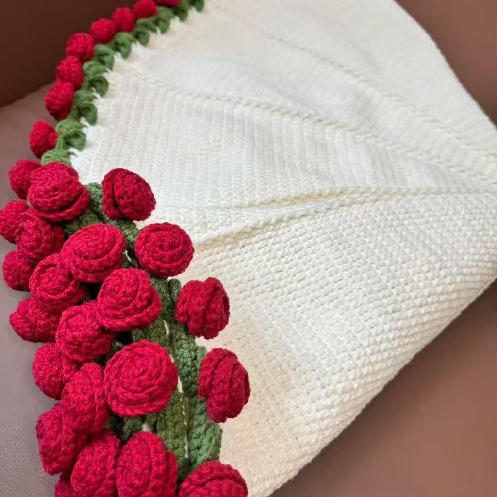 Handmade Lily of the Valley, Jasmine, and Rose Knitting Kit - DIY Creative Gift for Bouquet or Blanket Making