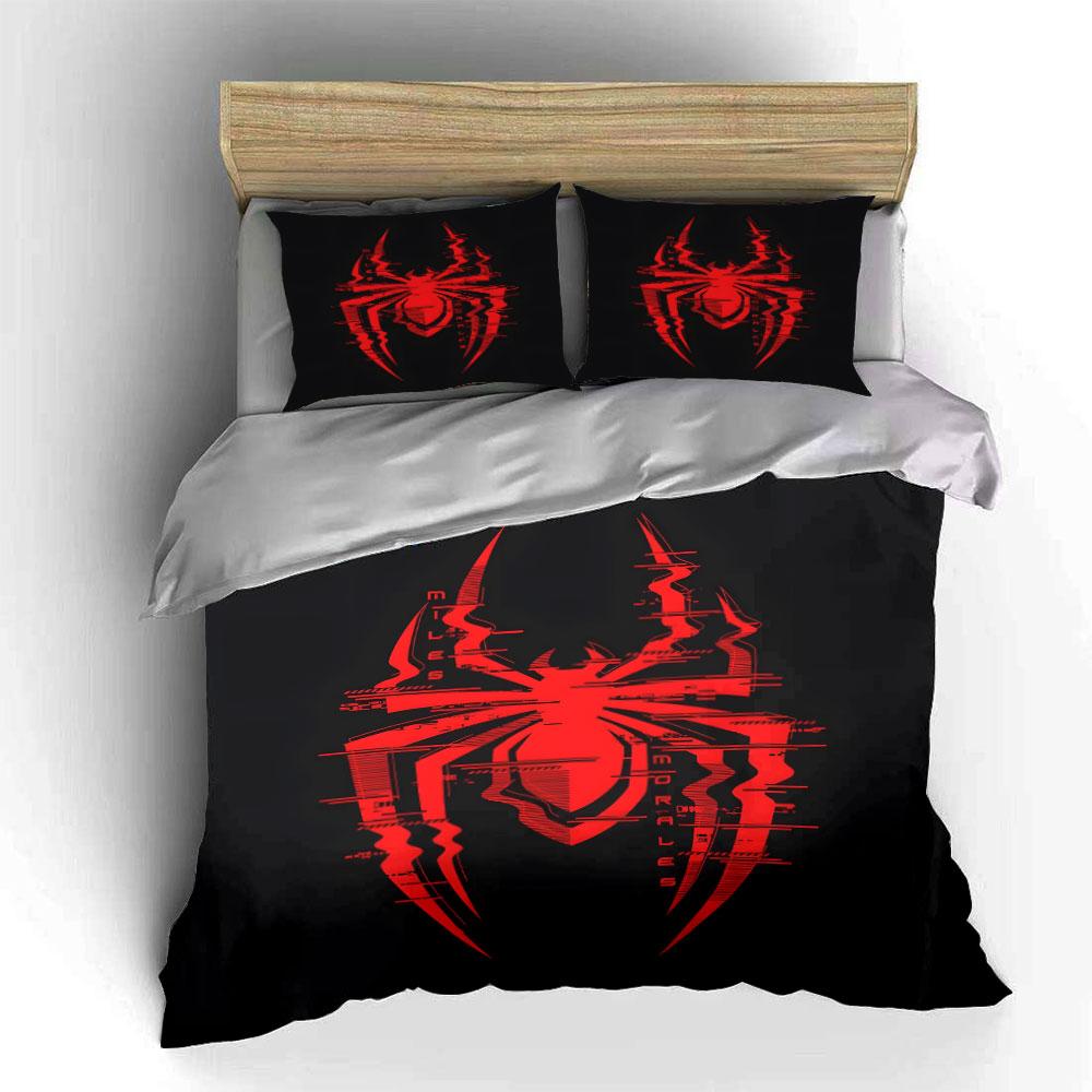 Red glitch-style spider. Bedding sets Duvet cover sets Duvet covers Pillowcases(1 * Duvet Cover 2 * Pillowcases, without duvet insert)