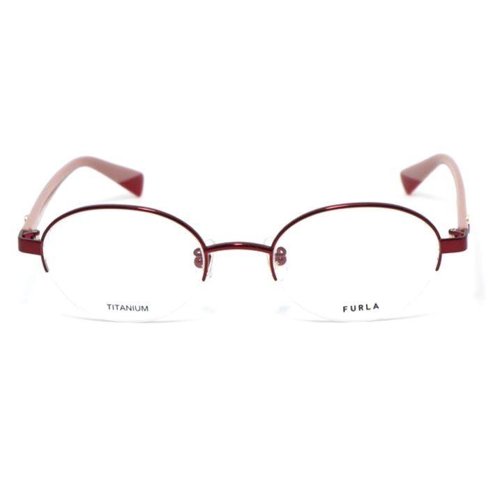 Used FURLA Women's Glasses Frame Sunglasses VFU964J-08F5 Shiny Bordeaux