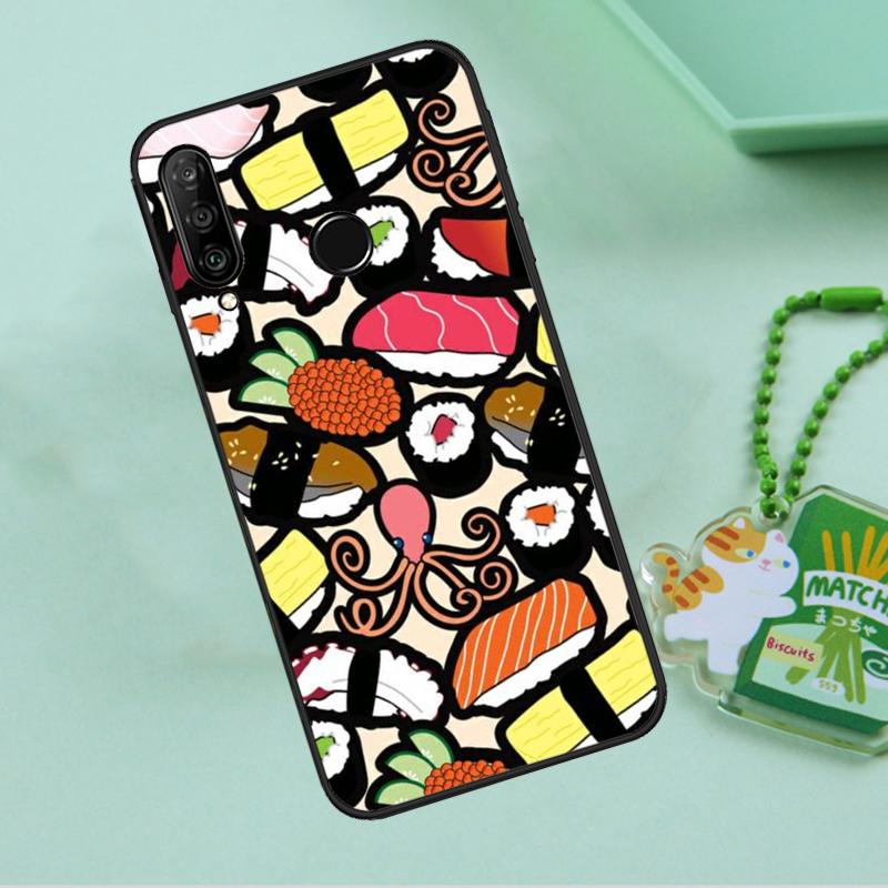 Sushi Maki Rice Kitchen Food Cute For Huawei Nova 12i 12s 7i 8i 11i 9 10 SE Y90 Y60 Y70 Y72 Y61 Y91 P30 P40 Lite P60 Pro Case