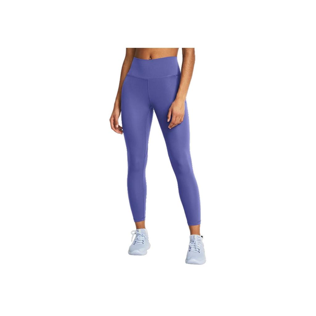 Under Armour Meridian Slim Fit Solid Color Elastic Waist Mid Rise Nine Point Sports Pants Women pants Carbon-Blue 1382525-561