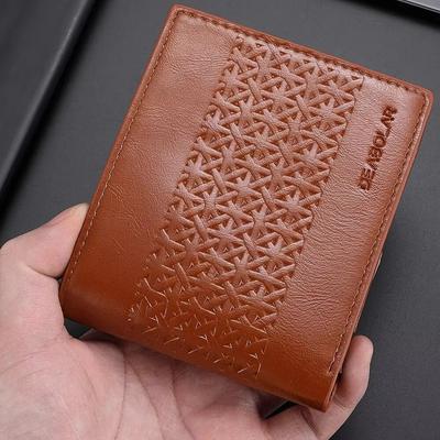 New Embossed Men's Wallet Soft Large Capacity Credit Card Holder Multi-Card PU Leather Short Coin Purses