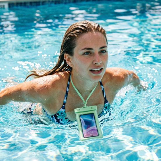 Waterproof Phone Pouch with Detachable Lanyard Transparent Floating Cell Phone Dry Bag Case Protector Beach Kayak Cruise Travel Essentials
