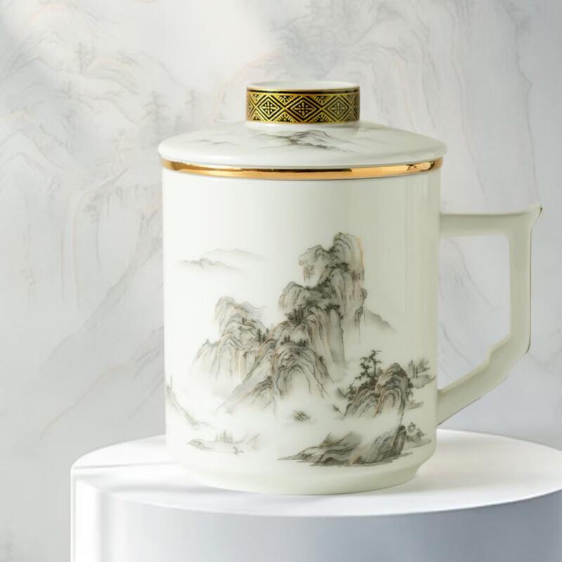 Xiangyu Mountains & Rivers Ceramic Filter Tea Cup Gift Set