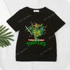 Teenage Mutant Ninja Turtles Kids Tshirt Black Summer Anime Boys Tops Short Sleeve Cute Print Child Base Clothes Birthday Gifts