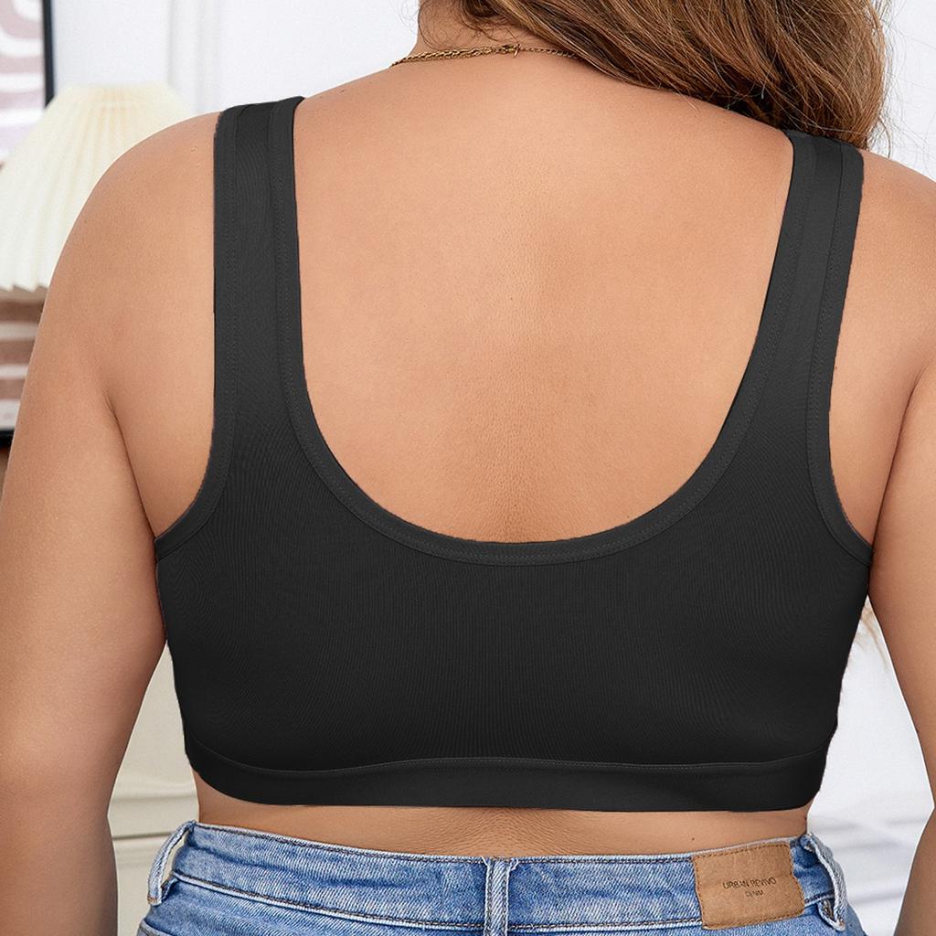 European and American Sports Large Size Comfortable No-rim Seamless Push-up Bra Front Buckle Adjustable Shape Beautiful Back Underwear