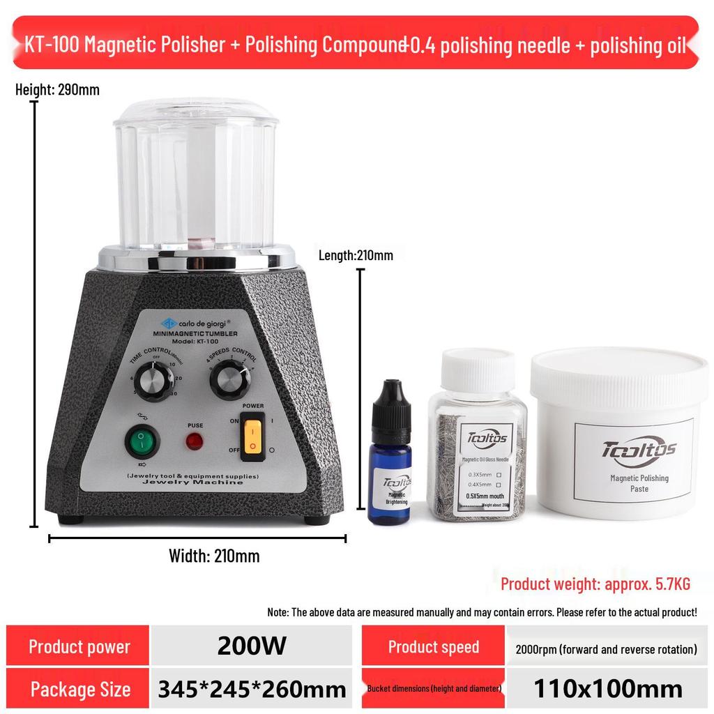 KT185 Magnetic Jewelry Polisher: Automatic Grinding and Deburring Machine