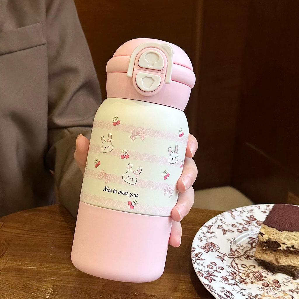 Kitten Thermos Cup: 2026 Stylish Insulated Straw Cup for Students - Cute, Portable, 316 Stainless Steel