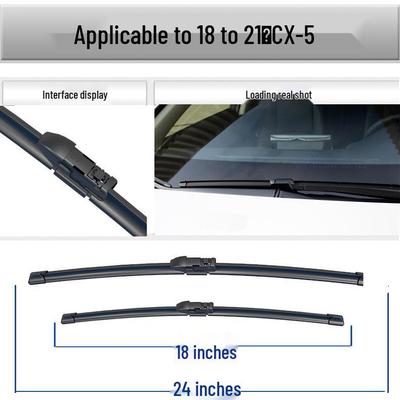 Compatible Wiper Blades for Mazda CX-5: Front 17", Rear 13" & 14" Rubber Strips, Model 18.