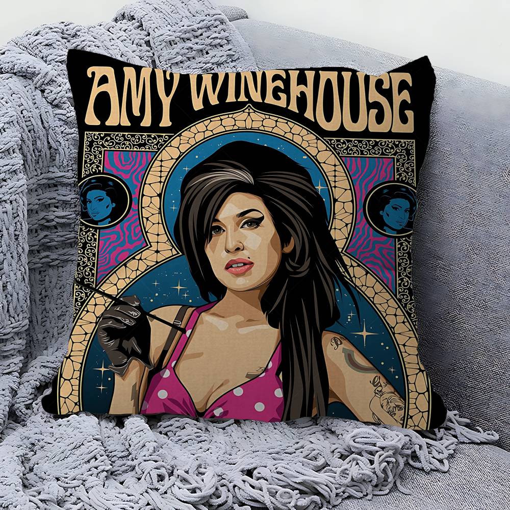 Popular Singer Star A-Amy W-Winehouse Personalized Pillow Cover Kids Bedroom Wild Party Decor Pillowcase Birthday Shower Gift
