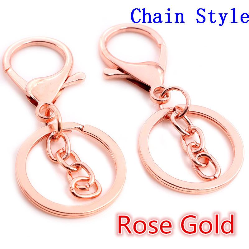 5pcs/lot 30mm Key Ring Long 70mm Popular Classic 11 Colors Plated Lobster Clasp Key Hook Chain Jewelry Making for Keychain