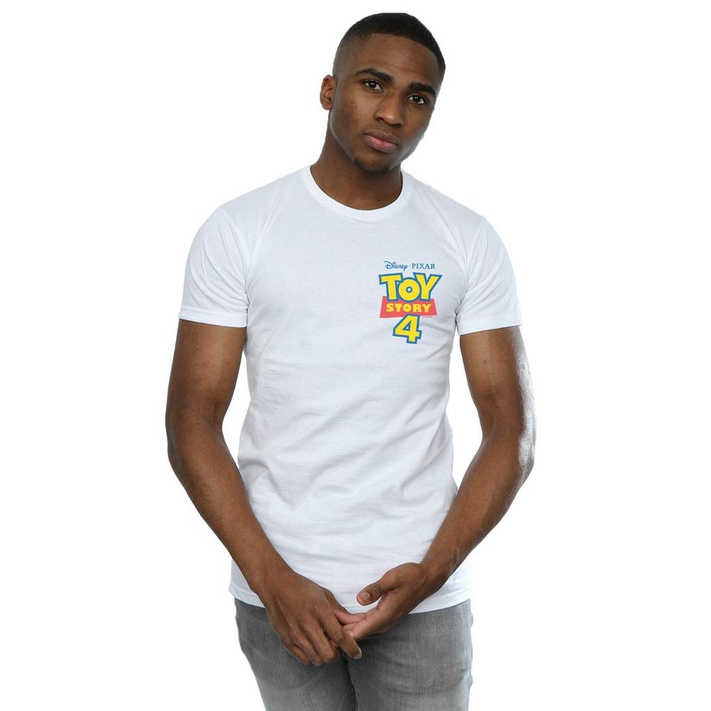 Disney Mens Toy Story 4 Logo Breast Print T-Shirt