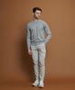 PANICALE Light Grey Viscose Blend Round Knit