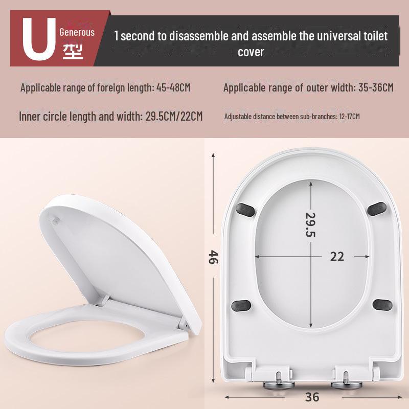 Housse de siège de toilette universelle à installation rapide et à descente lente - Accessoires épais et adaptés à la maison