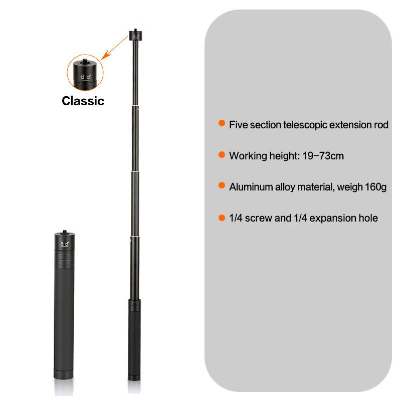 1Pc Extension Rod Pole 73CM Portable Adjustable Selfie Stick For Action Camera Microphone Stand Camera Stick Monopod