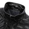 FAPAI Men's Genuine Leather Stand-Collar Jacket