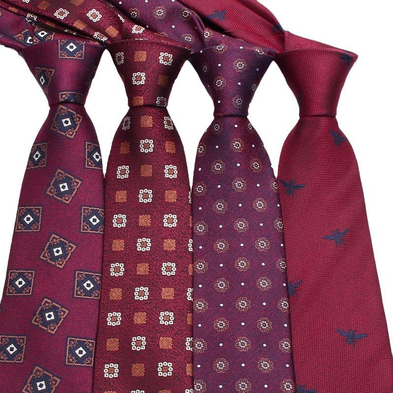 Rael Tie 8Cm Burgundy Tie Men'S, Dress Business Groom Wedding Tie