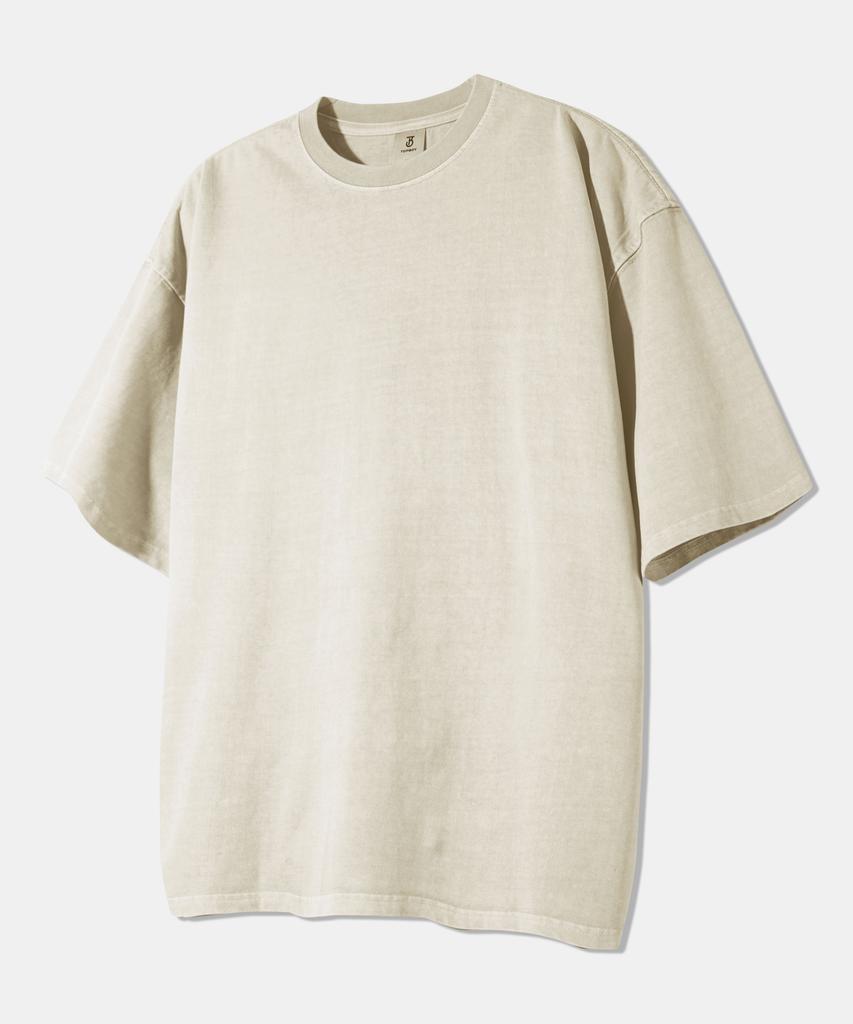 TOPBOY Heavy Duty Pigment Oversized Short Sleeve T-Shirt Sand Beige