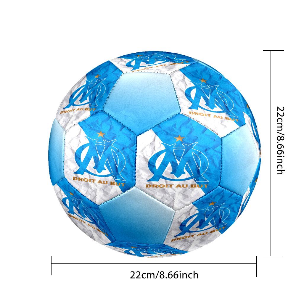 Olympique de Marseille Football Club Pallone da Calcio Indoor Misura 5 Colorato Cucito a Macchina PVC Pronto per la Competizione Resistente Alta Rimbalzabilità