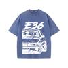 Retro Washed Vintage T-Shirt High Quality T Shirts E36 T-Shirt Summer Oversized Short Sleeve Clothes Cotton Loose Street Tops