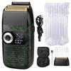 2 In 1 Rechargeable Electric Shaver LCD Display Portable Cordless Men Reciprocating Razor Beard Trimmer
