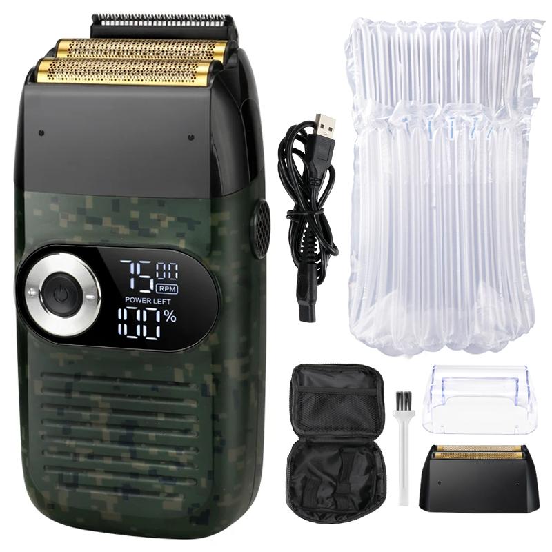 2 In 1 Rechargeable Electric Shaver LCD Display Portable Cordless Men Reciprocating Razor Beard Trimmer