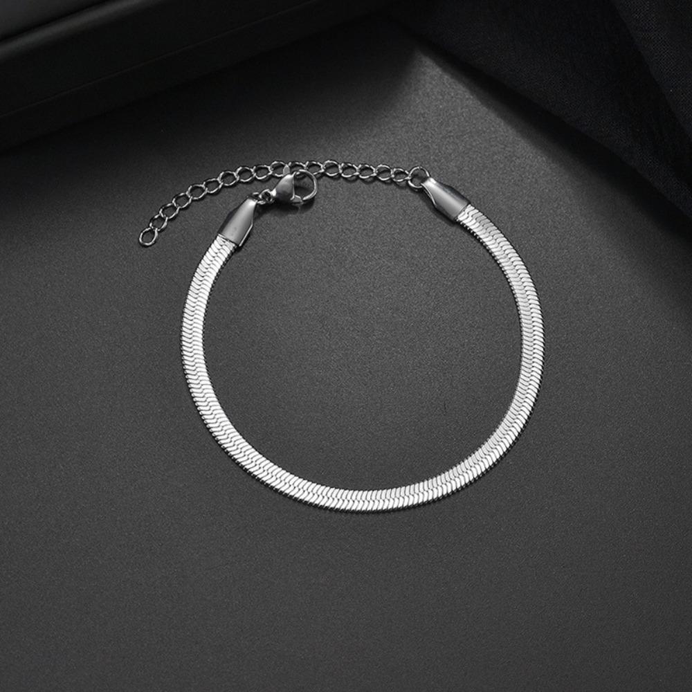 Hip-hop Retro Stainless Steel Blade Chain Bracelets for Men Women Minimalism Trend Versatile Non-fading Jewelry Accessories Gift
