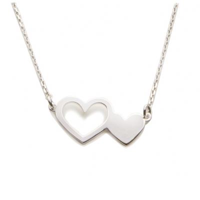 [N2884] - Silver 'Love' Silver Necklace (rhodium-plated) - 20x11 Mm